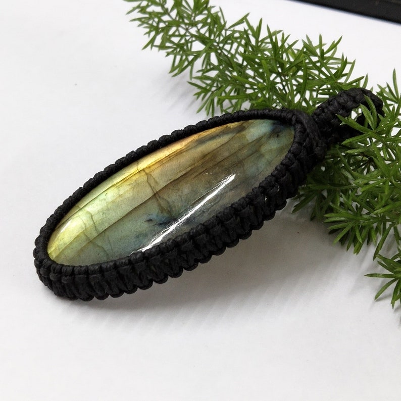 Thread Labradorite Pendant Labradorite Pendant Labradorite Cabochon Gemstone Thread Pendant
