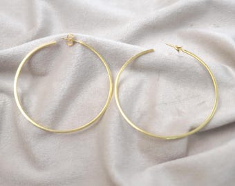 Brass Hoops Earrings, Large hoops, Tribal Earrings, Boho Brass Earrings, Large Tribal Hoops, Geometric Earrings, Classic Brass Hoops, Hippie