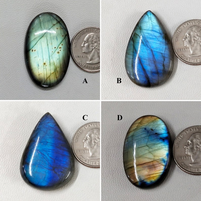 Labradorite Gemstone Labradorite Multi Flash Mix Shape 4 pc Lot Cabochon Gemstone Loose Gemstone For Making Macrame and Wire Wrapping