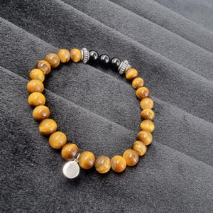 Tiger Eye Bracelet, Natural Stone Crystal Beaded Bracelet, Stretch Fit Handmade Bracelet,   Handmade Unisex Bracelet, Healing Bracelet
