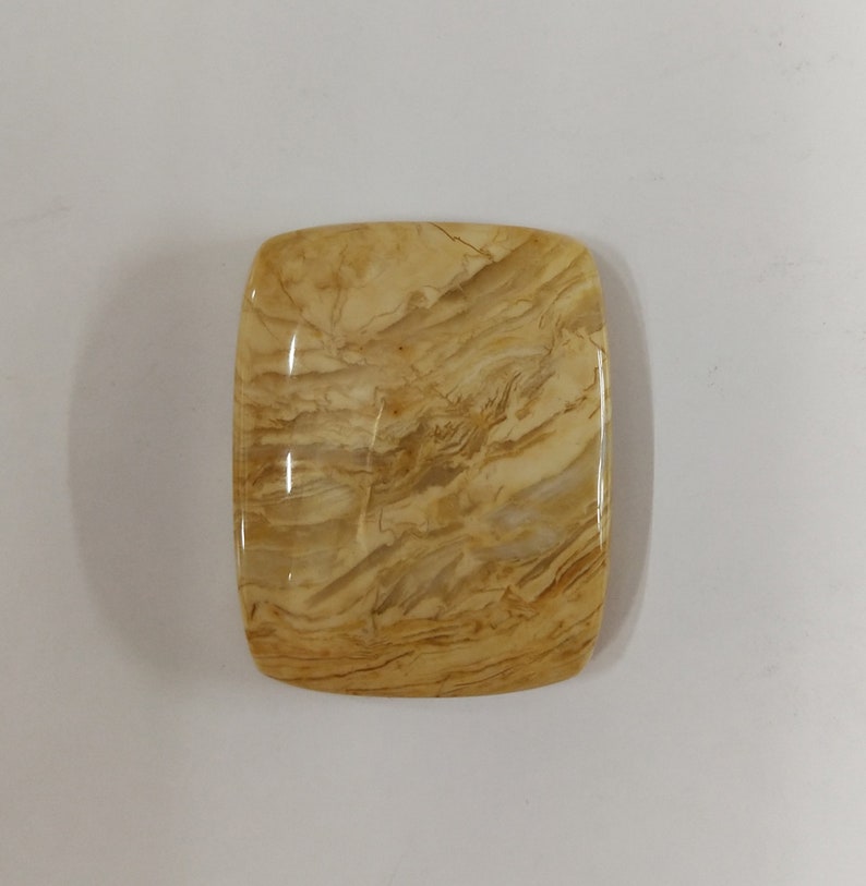 Concentration Power Loose Flatback Rare Cabochon Gemstone for Self Healing 34*27*8 mm Big Cushion Shape Brown Jasper Gemstone