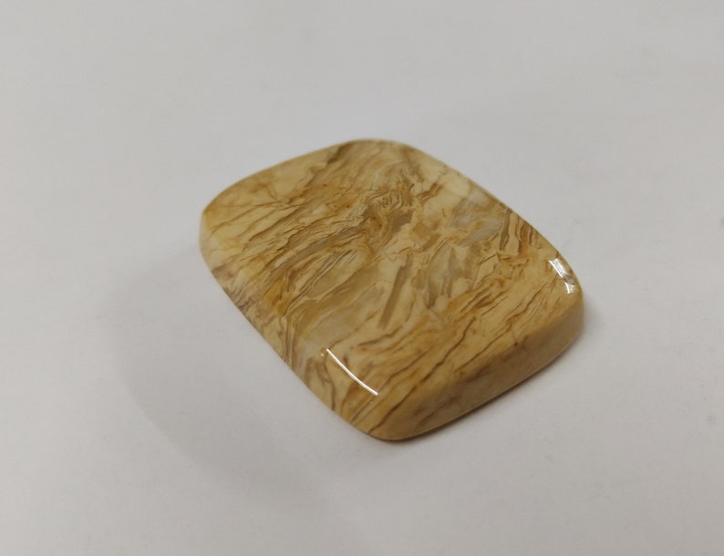 Concentration Power Loose Flatback Rare Cabochon Gemstone for Self Healing 34*27*8 mm Big Cushion Shape Brown Jasper Gemstone