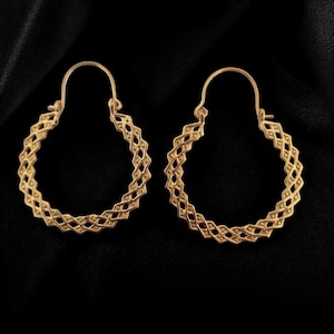 Brass Earrings, hoops- hippie earrings, boho earrings, Dangle Earrings, Boho Jewelry, unique bohemian earrings, Bohemian earrings, For gift