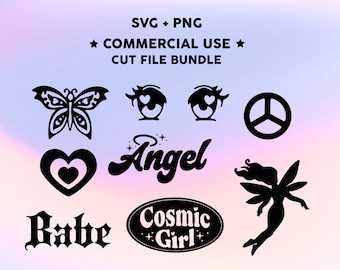 90'S Y2K cosmic cut files - svg and png files - Cricut files - COMMERCIAL USE