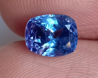 Natural Cushion Tanzanite Gemstone: 2.05 ct, 8x6 mm, Blue Zoisite