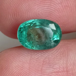 Vivid Green  Natural Emerald Oval Cut 4.15  Cts / Darker Green Emerald loose, Emerald oval Shape Emerald / Zambian emerald / May Birthstone