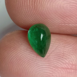 On Sale Zambian EMERALD | 1.02 Carat Rich  Green Color Sparky Luster Fine Quality Natural Cabochon,Emerald Cabochon|Genuine Emerald,8x5 mm