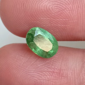 8.8×6 MM パロットカラーエメラルド、パロットグリーンカラー天然エメラルド、非常に良質のエメラルド 2.03 カラットの素晴らしいファセットカットエメラルド。