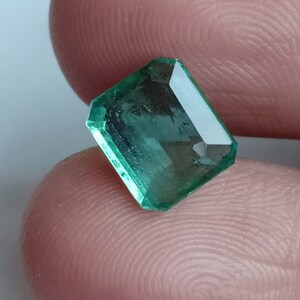 Octágono de esmeralda natural, Octágono de esmeralda certificado, Octágono de esmeralda sin tratar y sin calentar, 2,54 cts Piedra preciosa suelta de esmeralda de ZAMBIA
