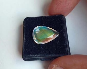 Natural Moonstone Loose Gemstone , Perfect Pear Cut Moonstone For Jewelry , Rainbow Colour Moonstone jewelry 4.30 Cts, Madagascar Moonstone