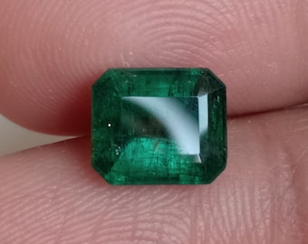 Natuurlijke groene smaragd: 2,13 kt achthoekige Asscher-geslepen losse edelsteen