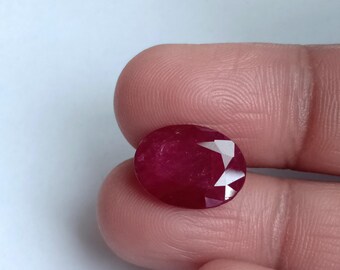 7.70 Carat Natural Ruby Oval, Unheated Untreated Gemstone