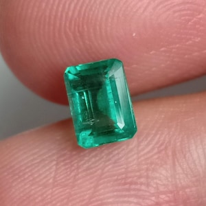 Octágono alargado de esmeralda natural, octágono de esmeralda de Zambia, piedra preciosa facetada de octágono de esmeralda suelta, piedra preciosa esmeralda, esmeralda personalizada