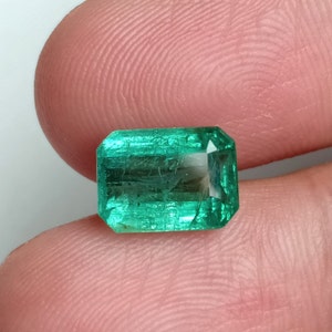 Muzo Green Emerald: 3.03 CT Loose Colombian Emerald Cut Gemstone
