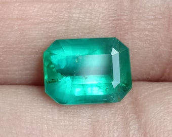 Kazam Mine Zambian Emerald Octagon cut,3.08 Cts Certified Natural Emerald Untreated Unheated, Emerald For Jewellry making Loose Gemstone