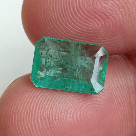 Beautiful EMERALD SALE Untreated Unheated Emerald Loose Gemstone 3 Cts Certified Emerald Octagon 11.9x8.4 Mm Cut Emerald Etsy
