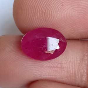 Red Ruby Oval Loose Gemstone, Ruby For Ring, 2.80 Cts Certified Earth Mine Ruby, Unheated Untreated Ruby Oval Loose Gemstone