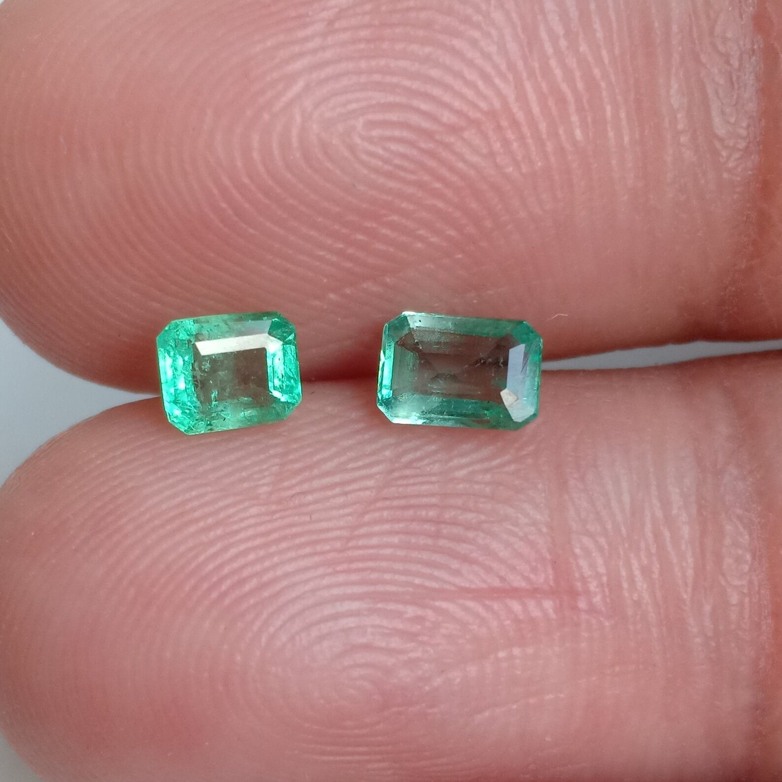 Eye Clean Emerald Loope Clean Emerald Rare Emerald Oct Pair Etsy