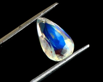 1.09 Cts Pear Rainbow Moonstone: Madagascar Gemstone, 8.6x6 mm