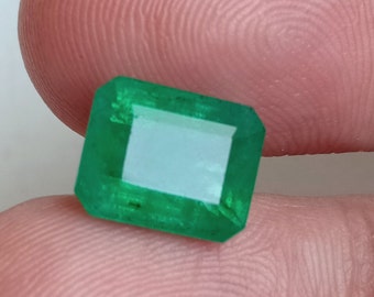 Good Color Luster Emerald Octagon, Natural Emerald From Zambian, Emerald Custom Jewelry Top Quality Greenish Natural Emerald, Emerald.