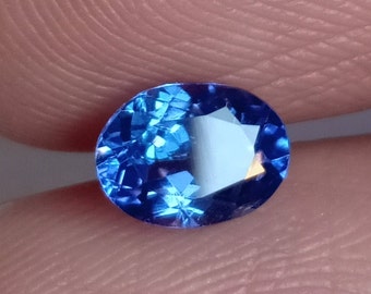 Natural Blue Tanzanite Oval Cut Stone: 0.80 Cts Loose Gem (6.6x5 mm)