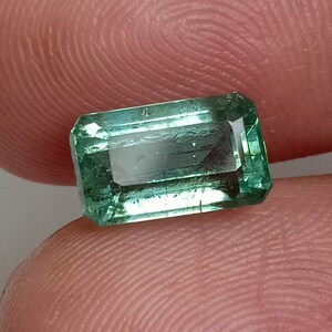 Esmeralda octogonal única y rara, esmeralda octogonal natural, esmeralda suelta de calidad extrafina de 2,74 cts, esmeralda de Zambia, 10,08 x 6,01 mm.