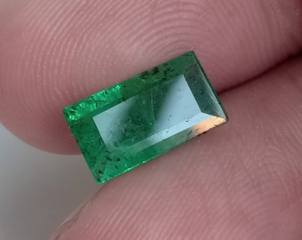 Natural Zambian Emerald: 1.89 CT Rectangle Cut Loose Gemstone