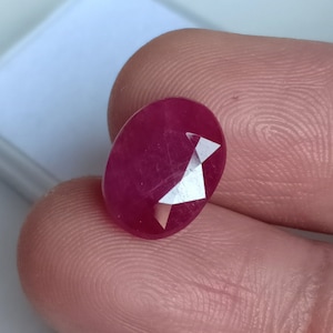 Red Blood Natural Ruby Oval | July Birthstone, 6.40 Carat Flawless Red Ruby, Healing Jewelry,Faceted Loose Ruby Gemstone,Gift Ideas