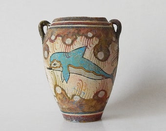 Minoan period ceramic skyphos - Hand Painted Greek Vase - Museum Copy