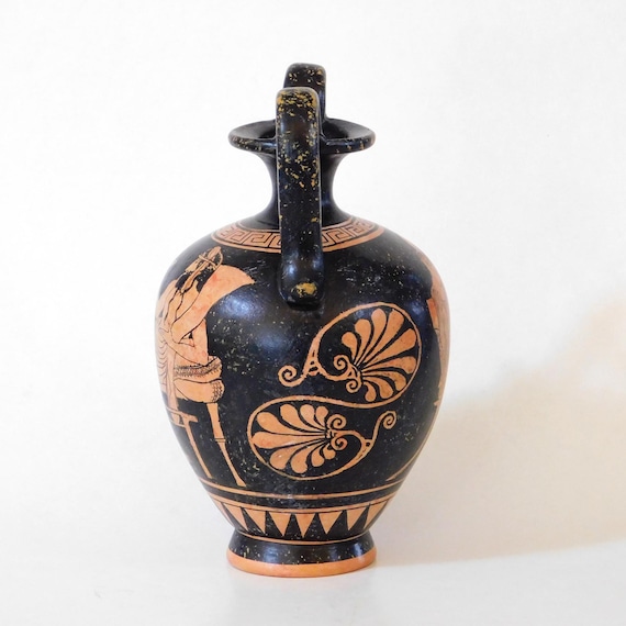 Athenian Red Figure Amphora, Classical Period Hand Painted Greek