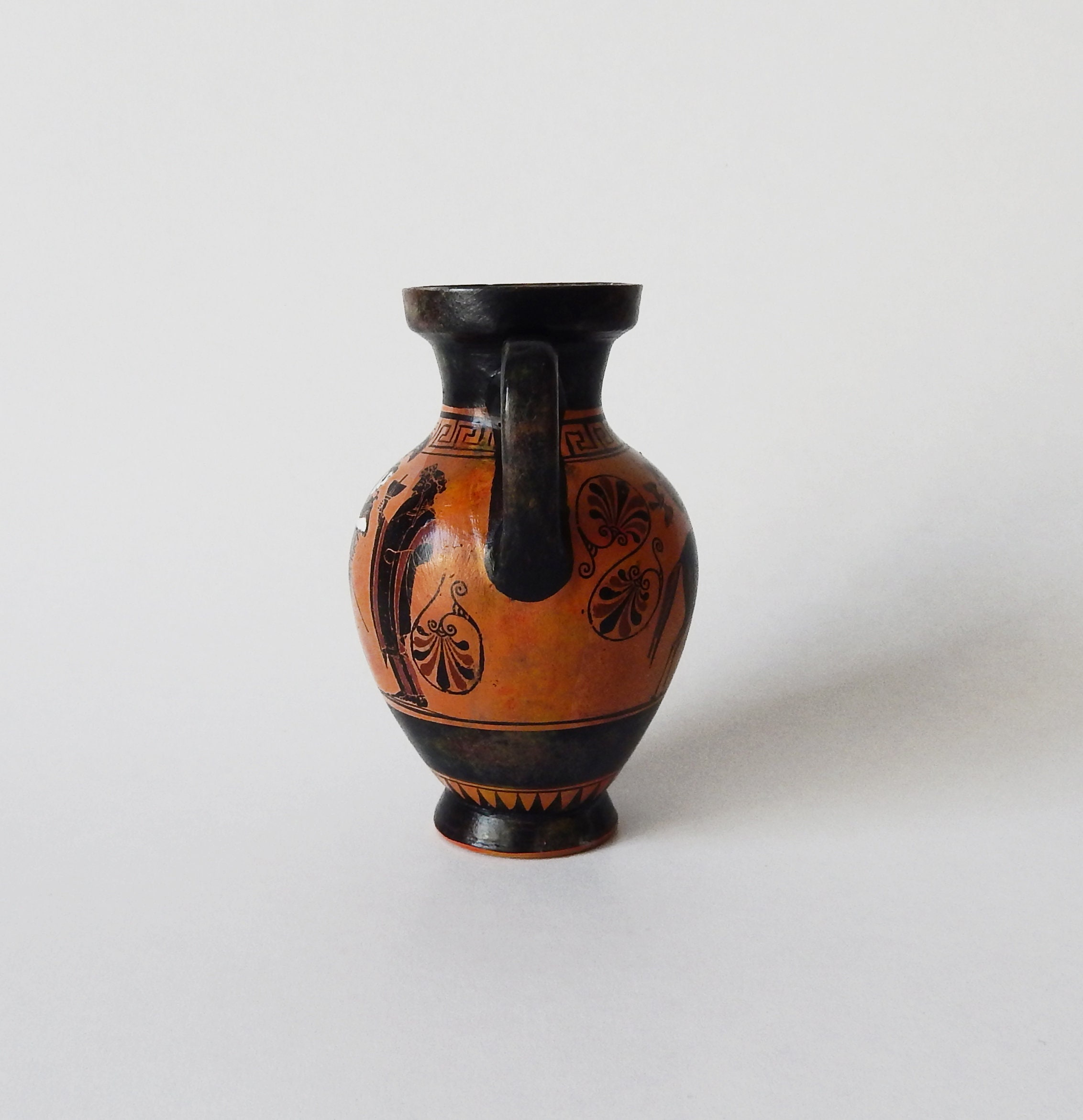 Athenian Black Figure Ceramic Amphora, Apollo, Dionysus and Athena