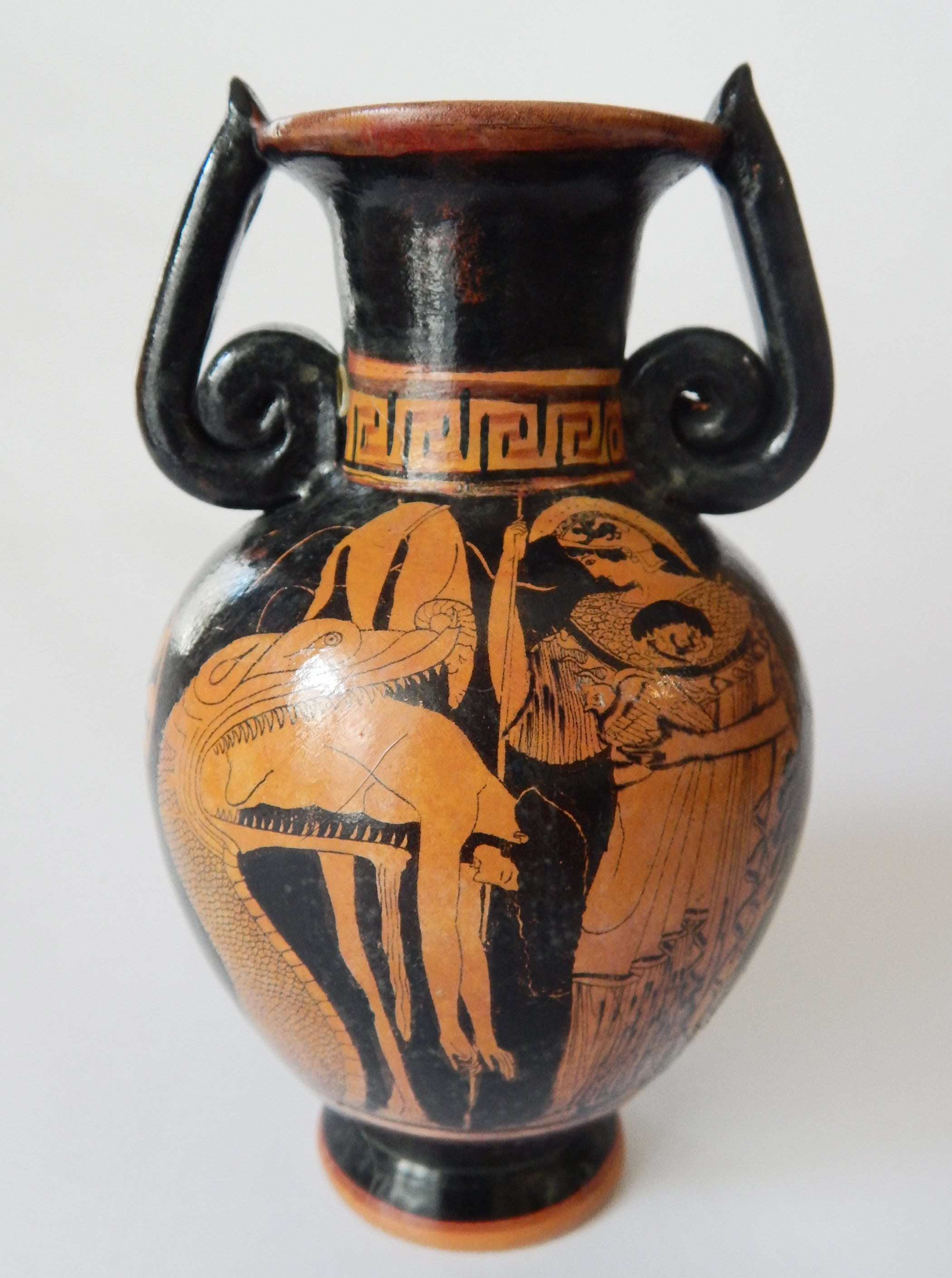 Attic Red Figured Ceramic Amphora, Classical Period Museum Copy