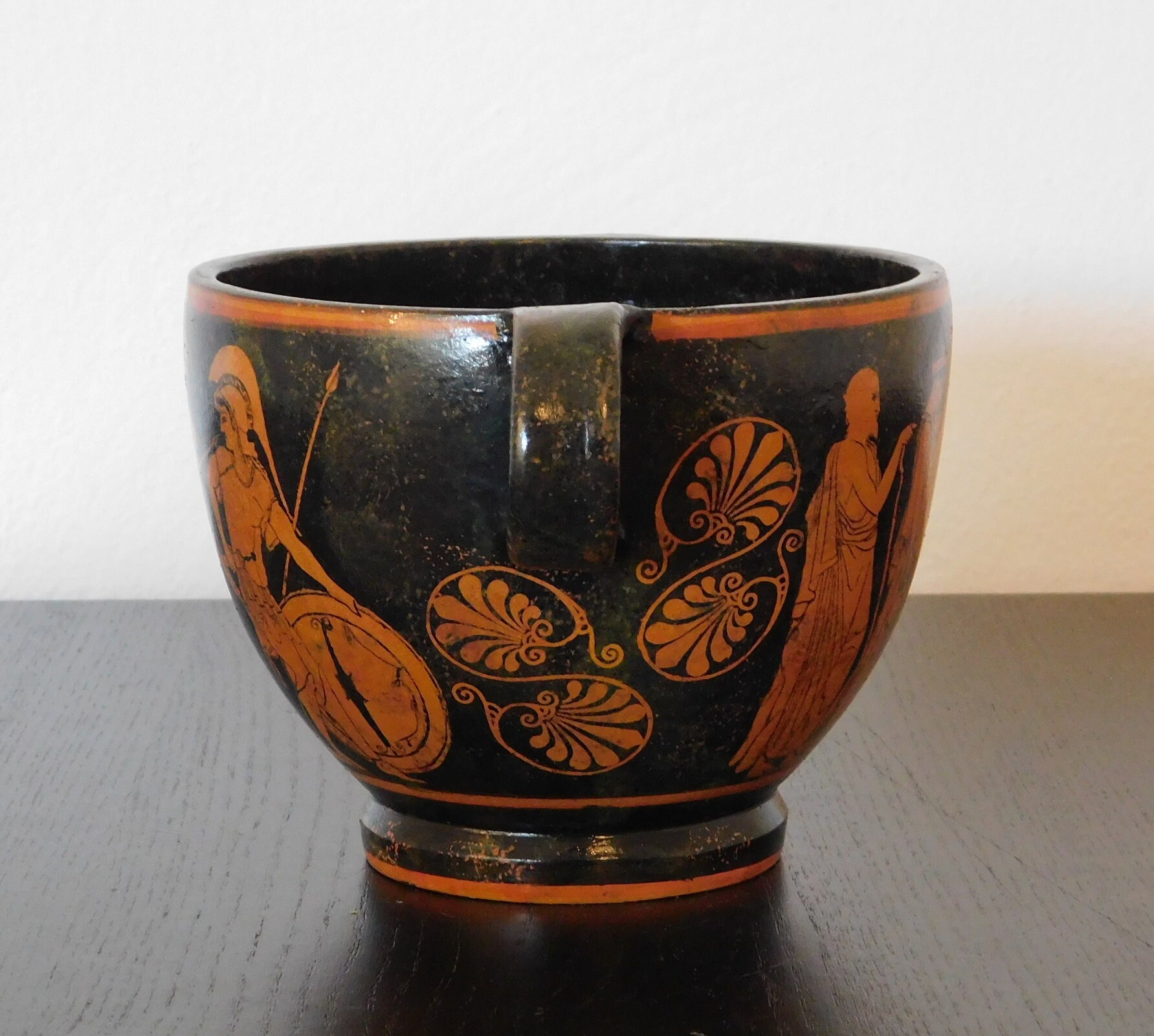Red Figure Ceramic Skyphos - Hector, Andromache, Priamus / Trojan