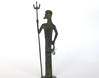Estatua griega antigua de bronce de Poseidón - hecha a mano