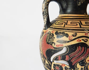コリント式陶器のアンフォラ - 古代ギリシャ陶器のレプリカ、手描き