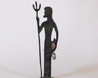 Estatua griega antigua de bronce de Poseidón - hecha a mano