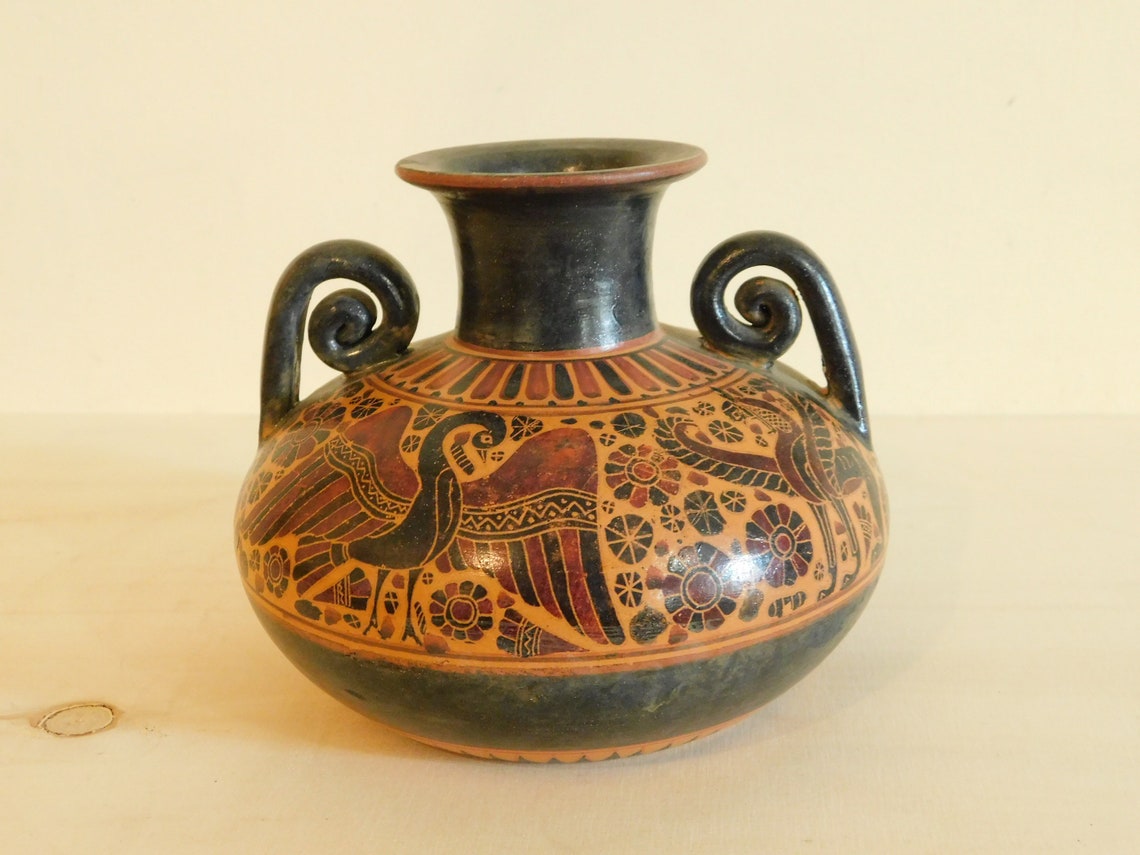 Corinthian vase ancient greek pottery replica Etsy
