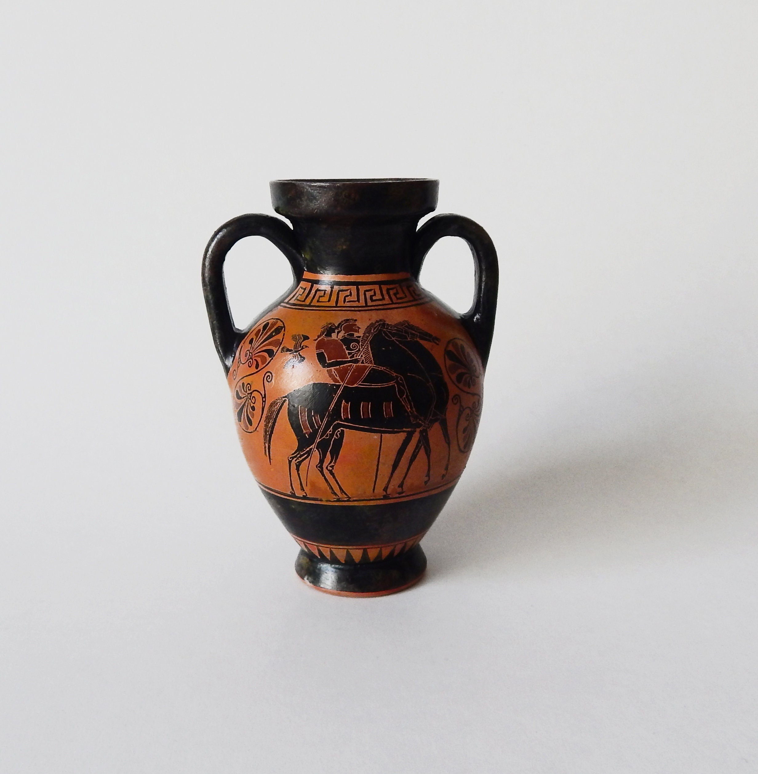 Athenian Black Figure Ceramic Amphora, Apollo, Dionysus and Athena