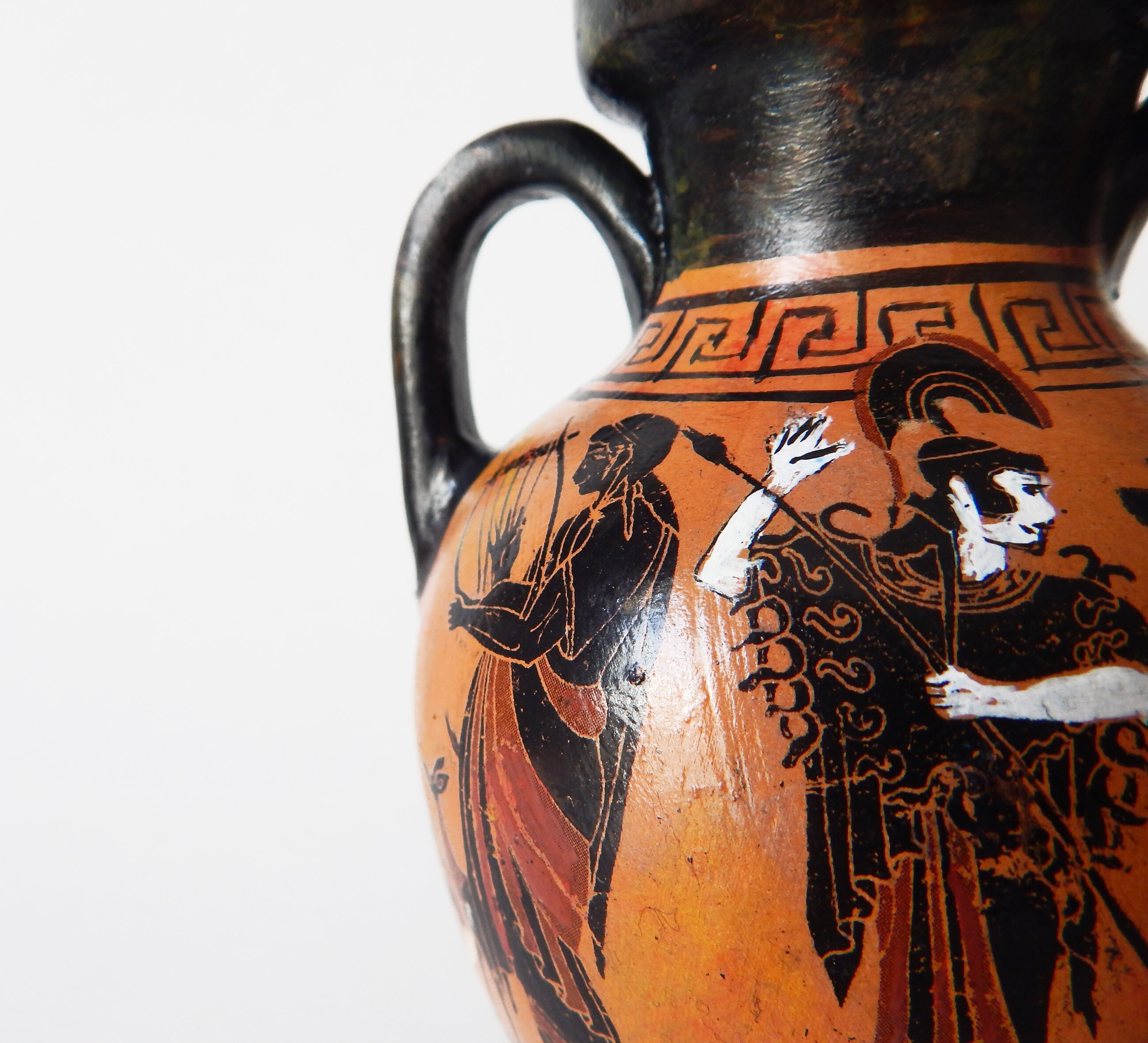 Athenian Black Figure Ceramic Amphora, Apollo, Dionysus and Athena