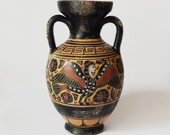 コリント式陶器のアンフォラ - 古代ギリシャ陶器のレプリカ、手描き