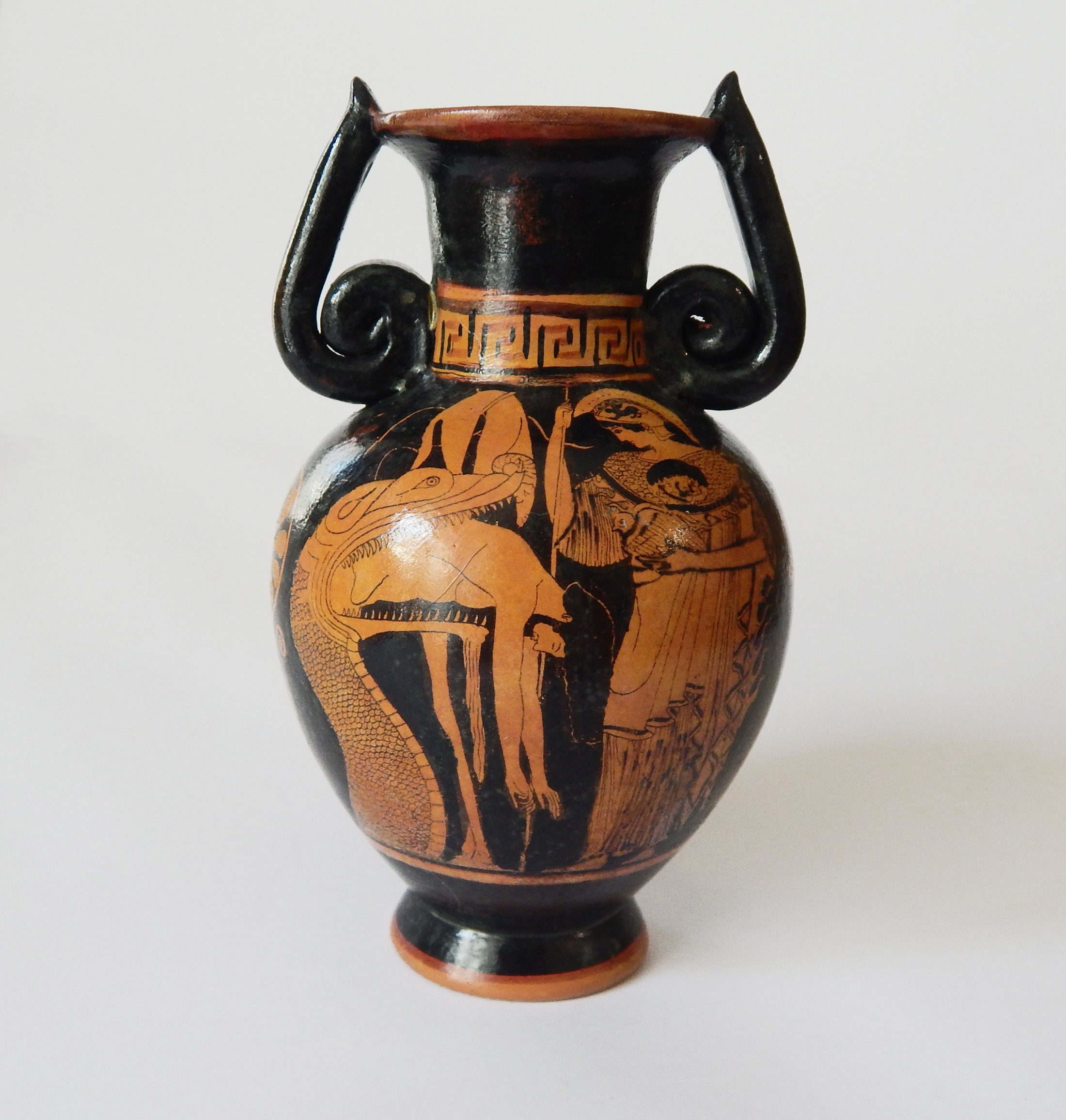 Attic Red Figured Ceramic Amphora, Classical Period Museum Copy