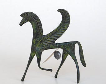 ペガサス馬像 ブロンズ製 古代ギリシャ ハンドメイド 博物館レプリカ