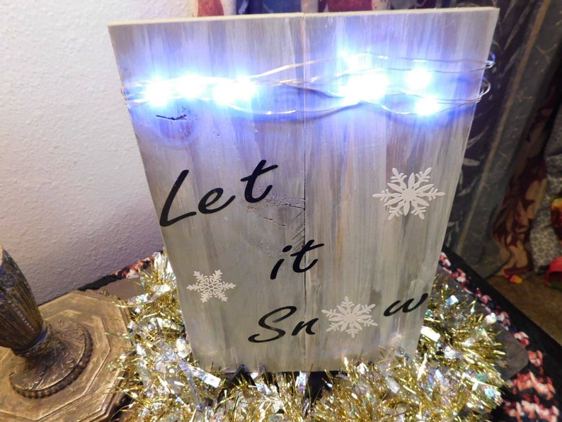 Lighted Christmas Decor Let It Snow Xmas Decor Mother In Law Etsy