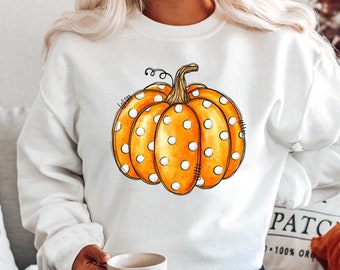 Watercolor Dots PumpkinPNG: Hand-Drawn Sublimation Design (Digital Download)