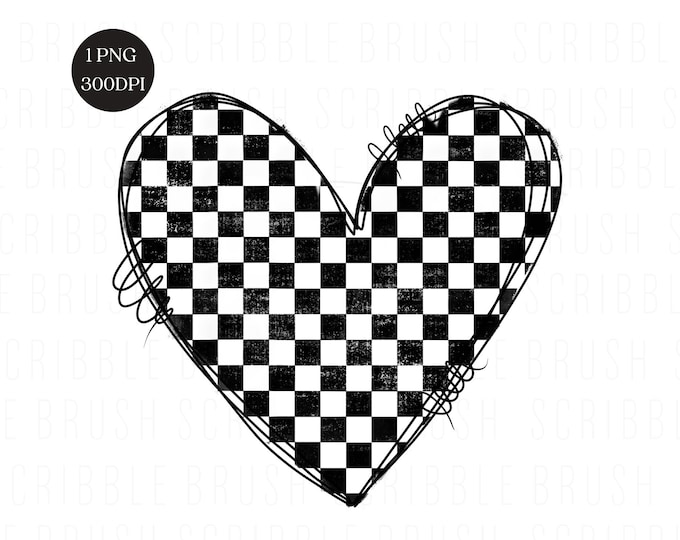 Checkered Pink Heart | PNG File | Valentines PNG | Checkered PNG | Best ...