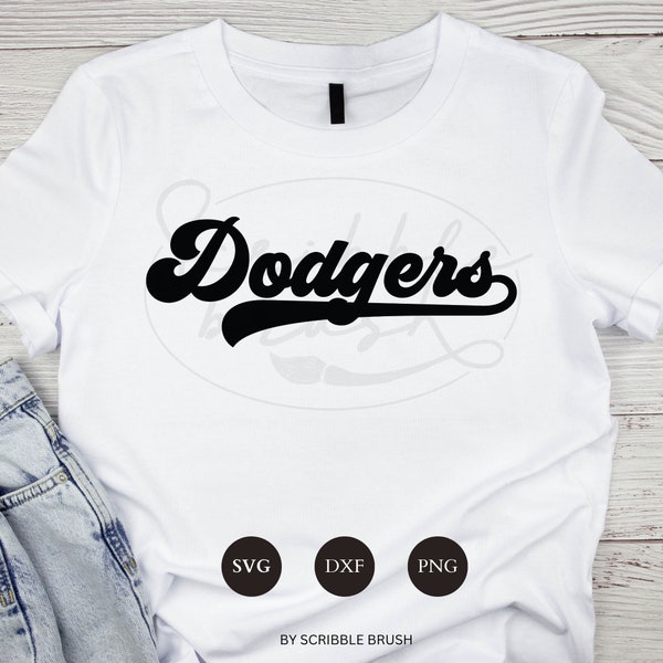 Dodgers Svg, Dodgers Baseball Svg, Dodgers Retro Shirt Png, Dodgers Jersey Svg files for Cricut, Silhouette, Brother, Engraving dxf files