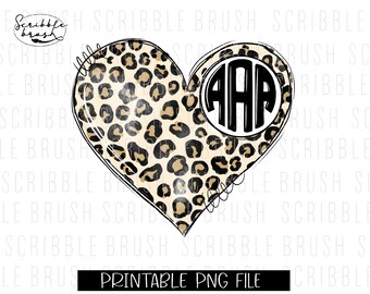 May include: A heart-shaped design with a leopard print pattern. The heart has a black circle with the letters "A A P" in white inside. The design is on a white background.