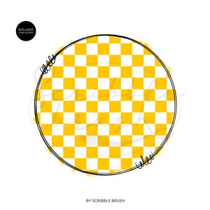 Yellow Checkered Backsplash Sublimation PNG, Printable Retro Checkered Background, Distress Grunge Checkered PNG, Digital Download, DTG, Htv