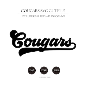 Fichiers Svg de couguars, Baseball Svg, couguars chemise rétro Png, fichiers Svg de couguars Jersey pour Cricut, Silhouette, frère, fichiers dxf de gravure
