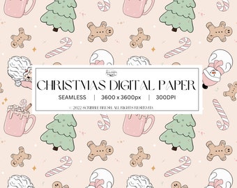 Christmas Digital Paper, Christmas Seamless Pattern, Christmas Fabric Pattern, Christmas Gifts Packaging Printable Paper, Digital File